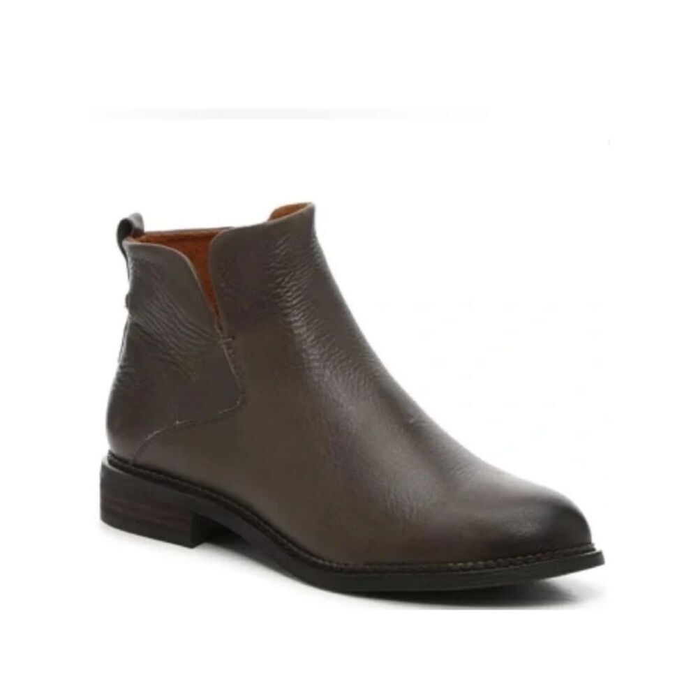 Franco Sarto 8 Gray Leather Hyla Western Ankle Bootie Designer Boho